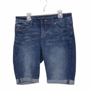 Time And Tru Long Rolled Hem Jean Shorts